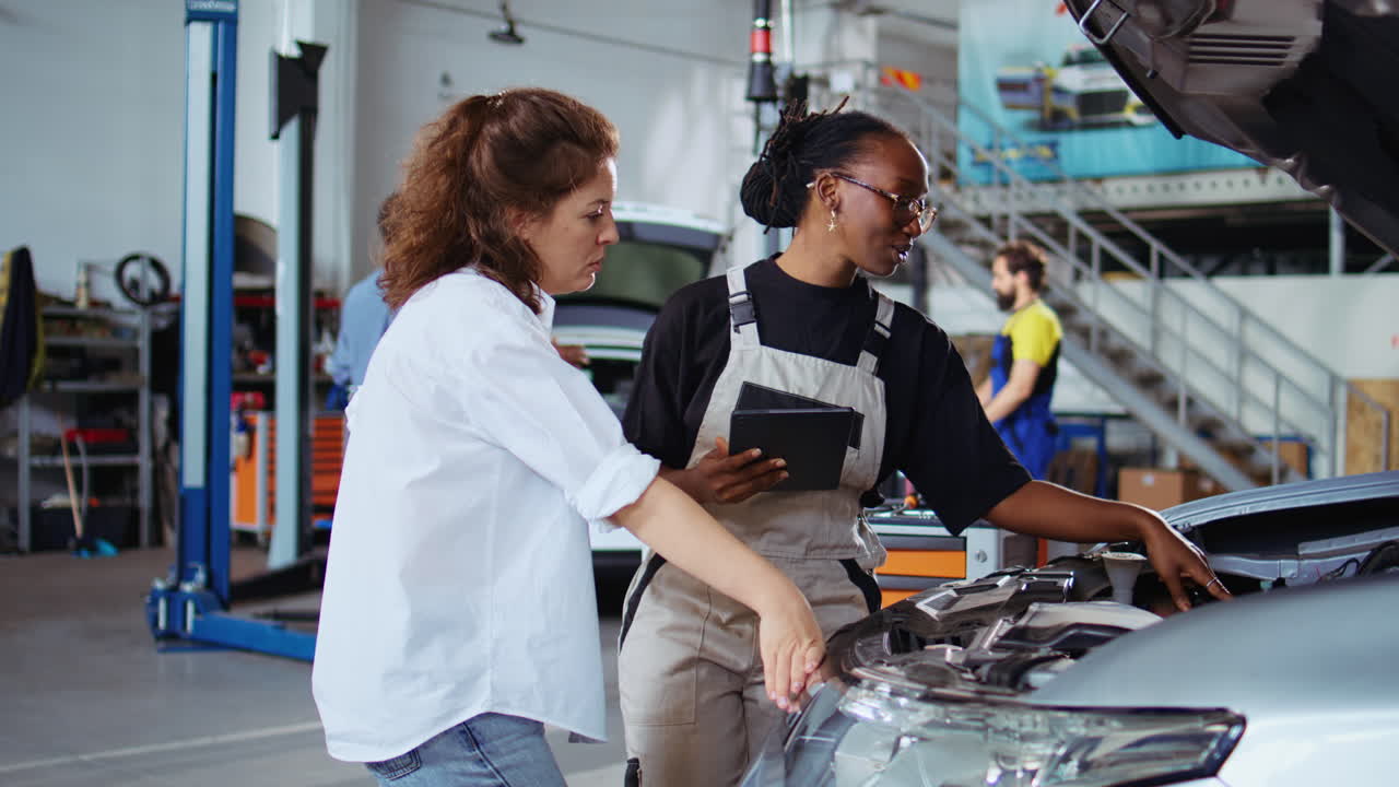 Employee listens to client car request
