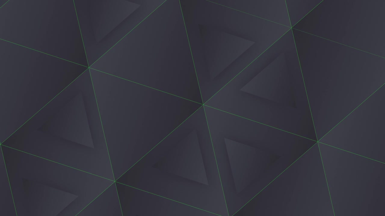 Abstract Dark Grey Triangles with Green Geometric Lines Background