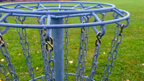 Close-Up-Shot-of-a-Disc-Golf-Basket