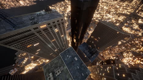 impresionante vista de la ciudad del horizonte futurista por la noche
