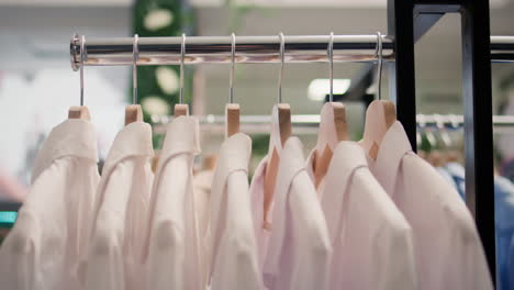 white shirts in clothing store