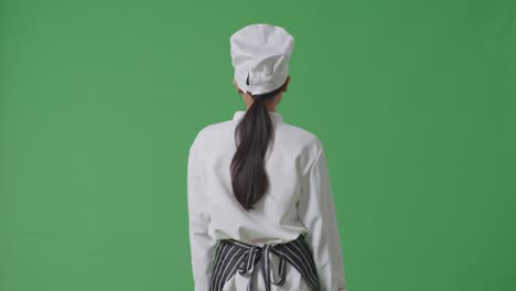 retrato del chef en pantalla verde