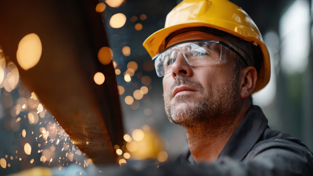 Construction Worker Welding Metal