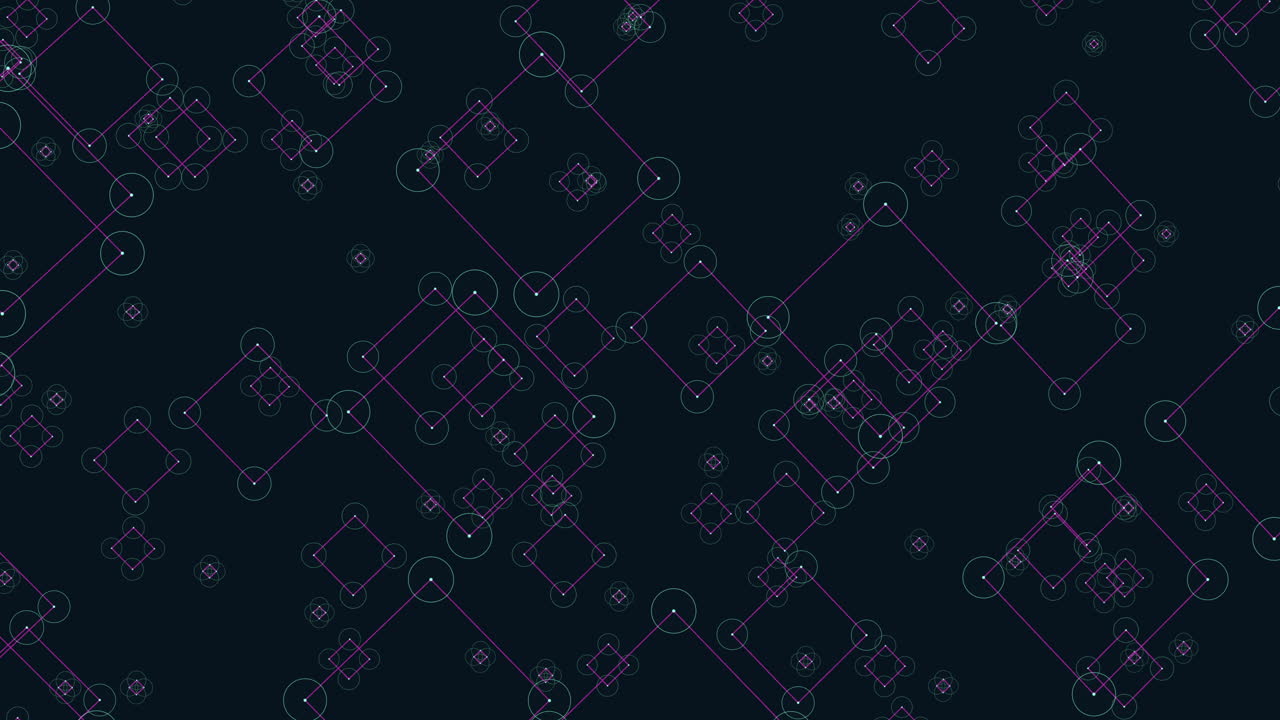 Abstract black and purple background with floating geometric shapes