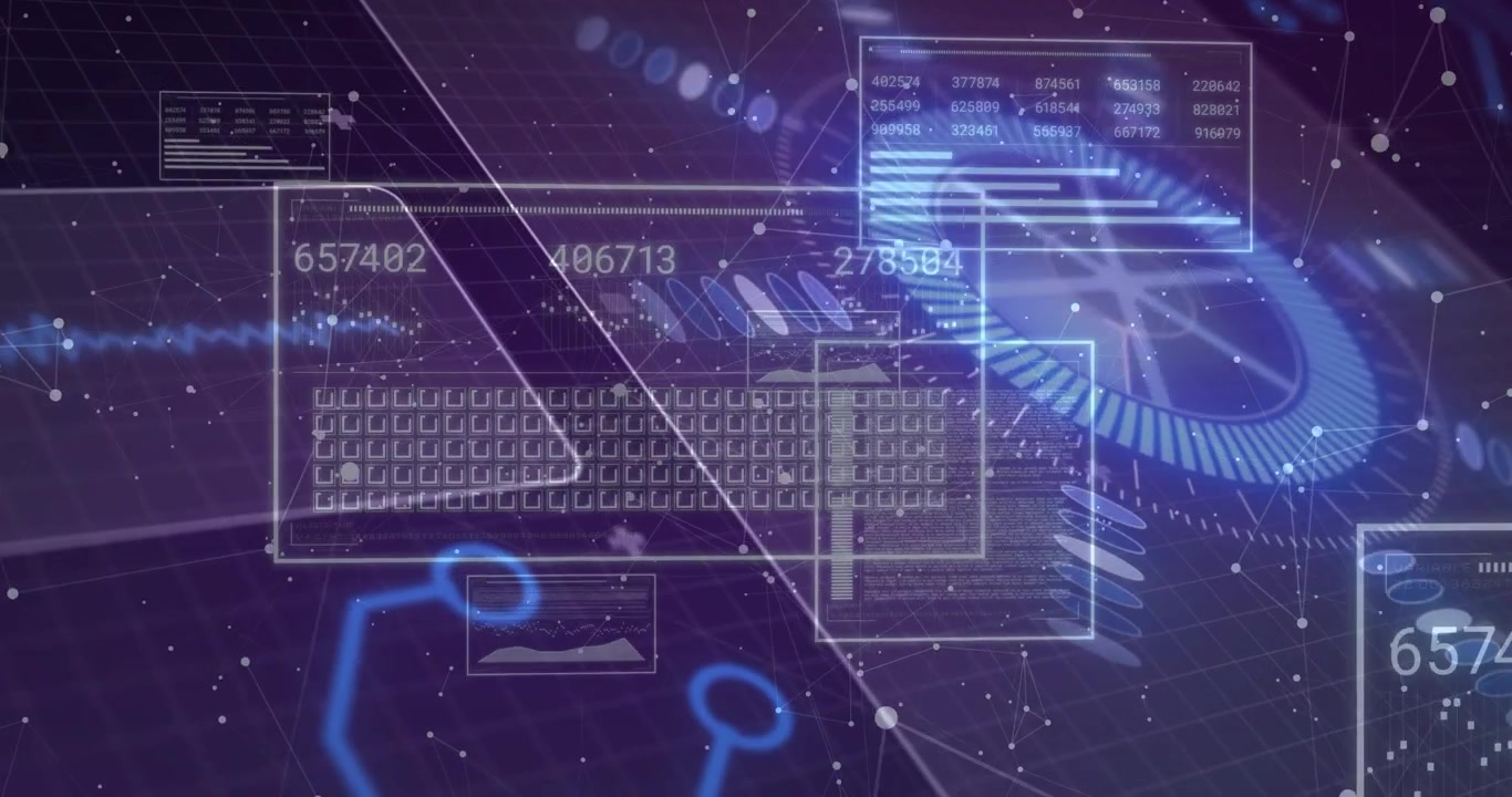 Digital Data Visualization with HUD Interface and Network Connections