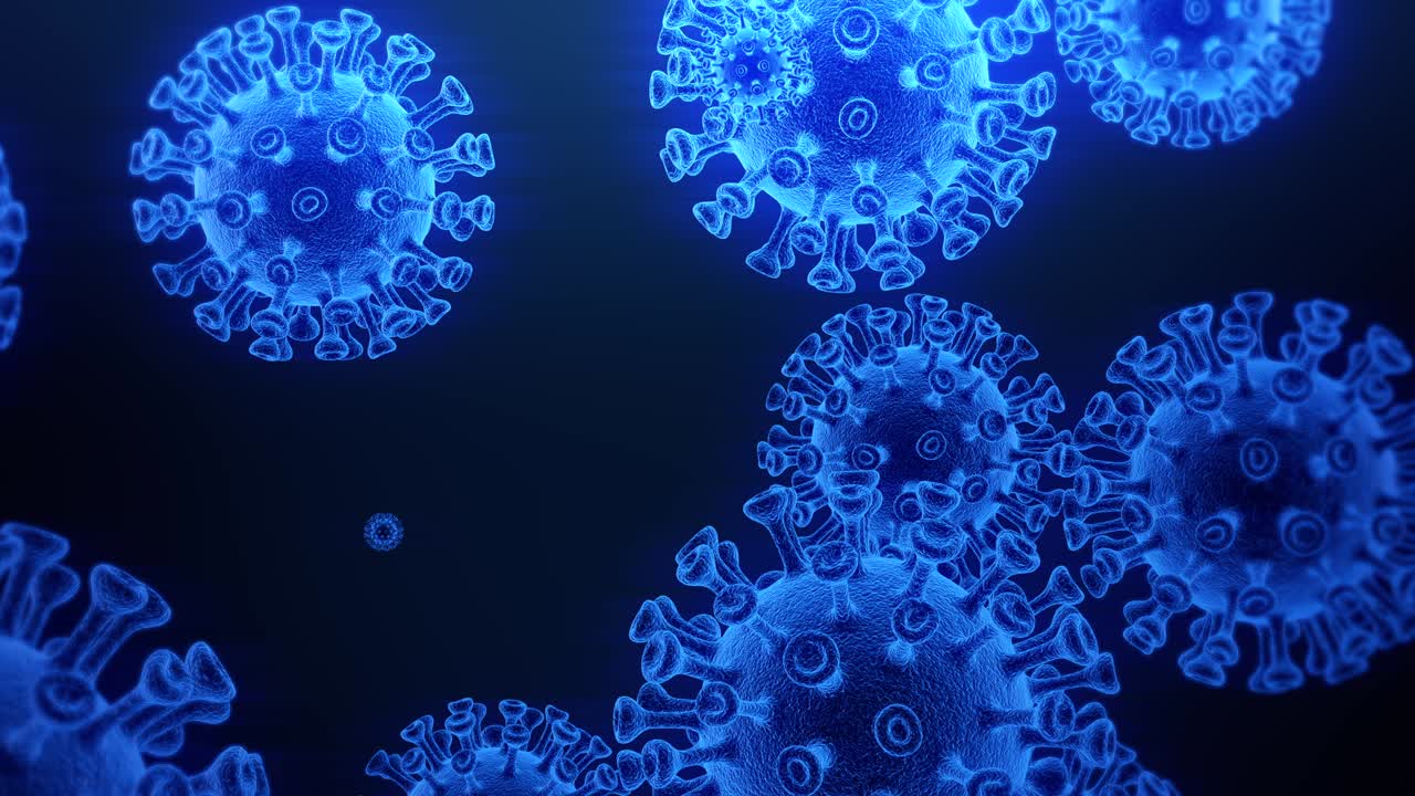 코로나19 3d 배경 루프의 애니메이션