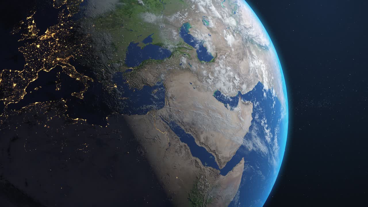 4k 3d 블루 지구 레이션 클로즈업 블루 은하계