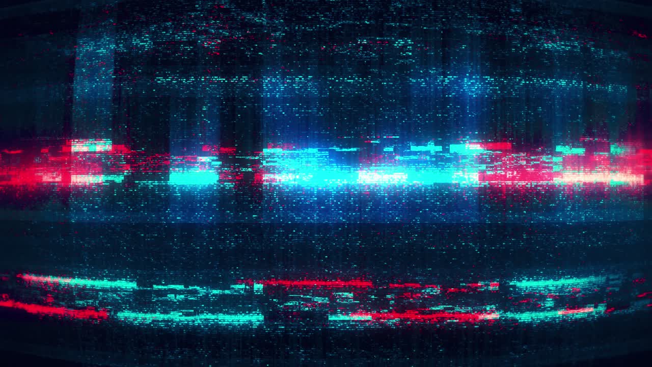 Sfondo Digitale Astratto con Glitch e Flusso di Dati