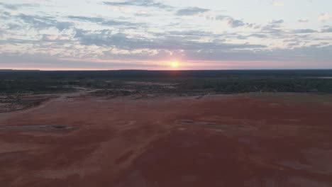 Drone-clip-showing-beautiful-sunrise-over-Australian-outback-desert