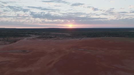 drone clip showing beautiful sunrise over australian outback desert