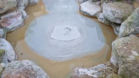 close up view of a mud volcano in beppu, oita, kyushu, japan