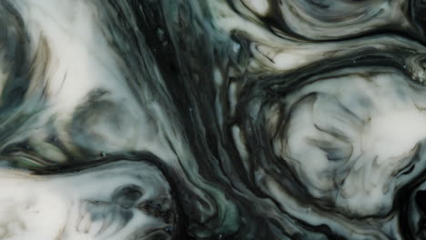 black and white mixed colors paint in slow motion