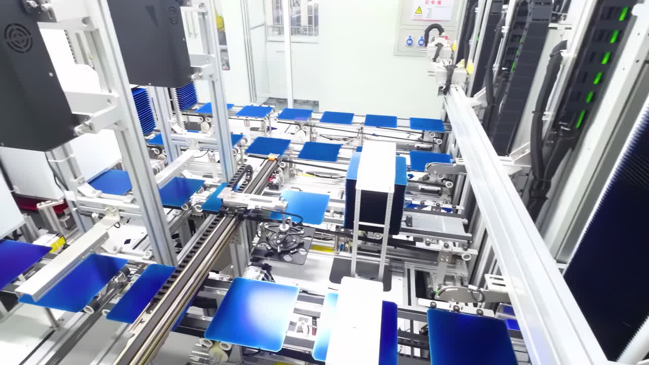 industria del automóvil línea de producción de alta tecnología instalación de fabricación moderna filas paneles solares generación de energía células de batería fotovoltaica energía sostenible innovación ecológica industria del automóvil