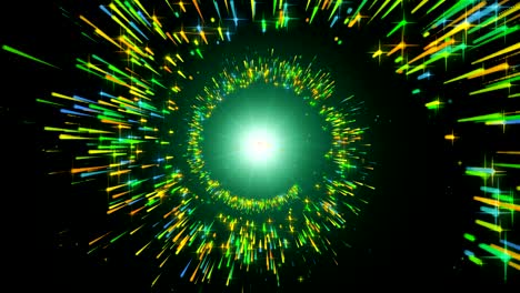 animated background, black, showing the distribution of light green, orange, blue, yellow with a starred star. continuous spin.