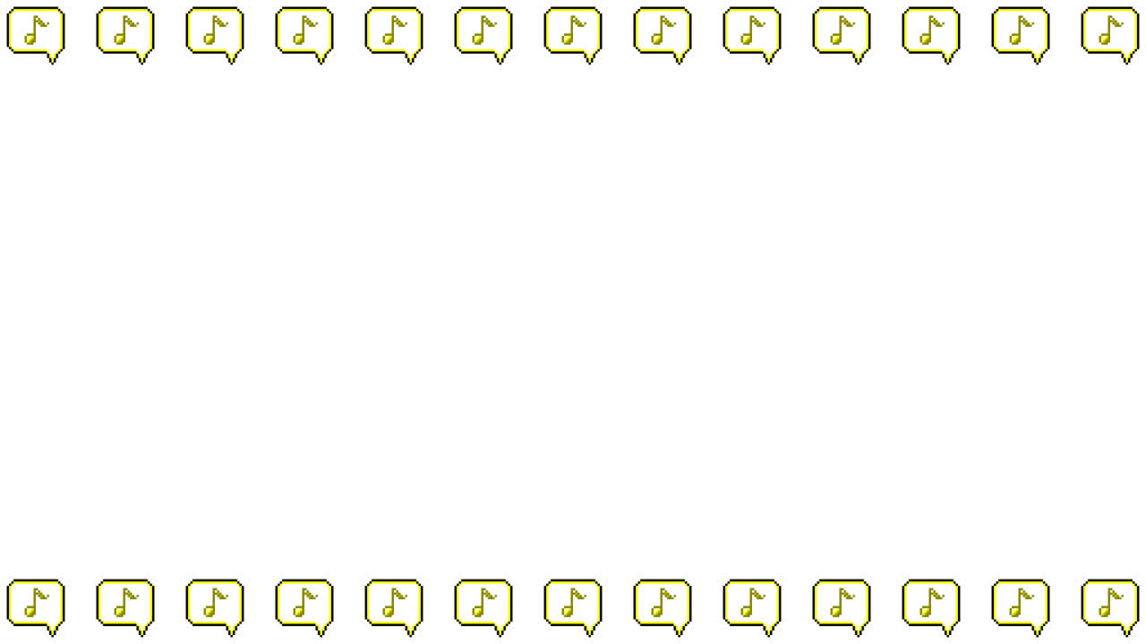 Pixel Art Speech bubble icon Eighth note Frame Animated Overlay 1080p Transparent 30 fps (3).mov