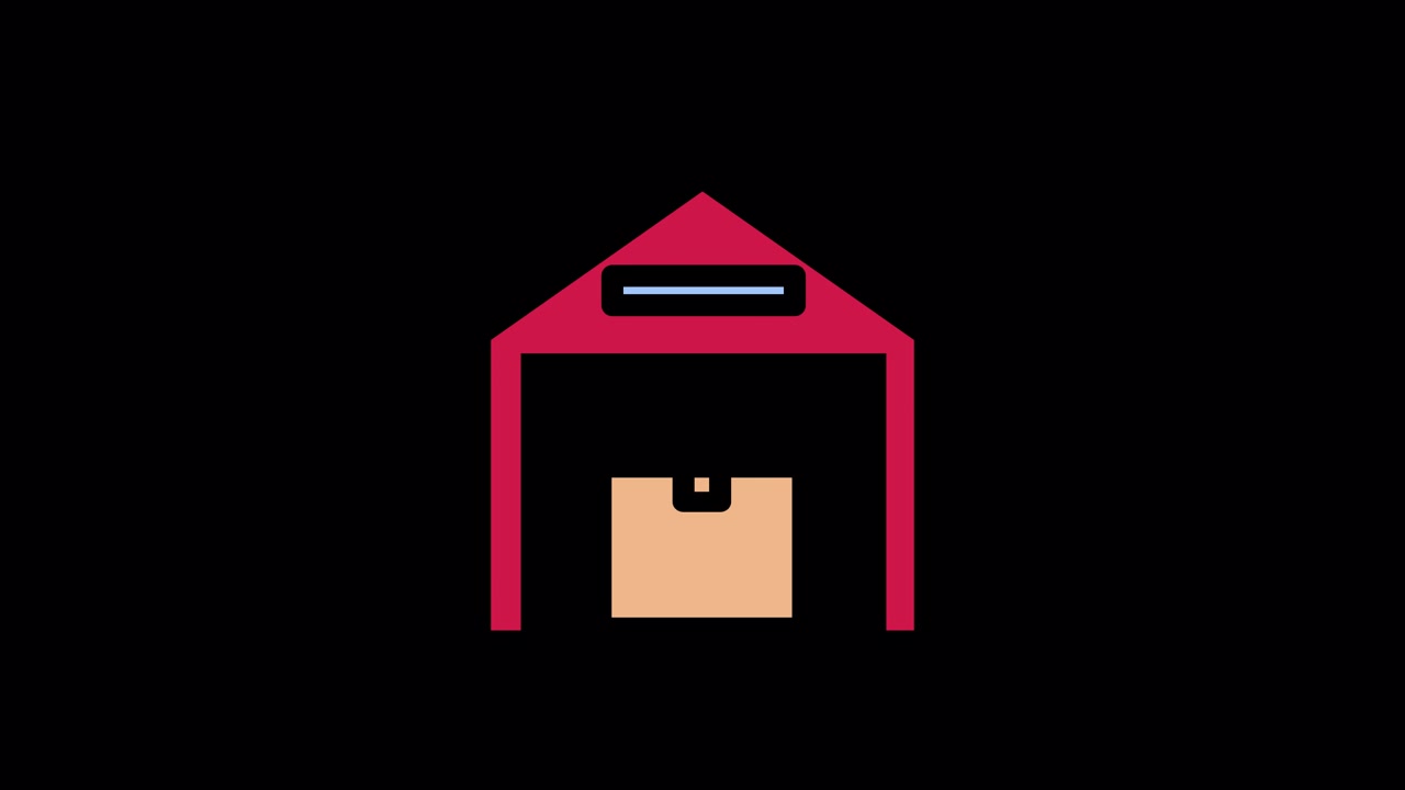 Animated Icon Showing Package Delivery and Storage