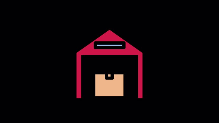 Animated Icon Showing Package Delivery and Storage