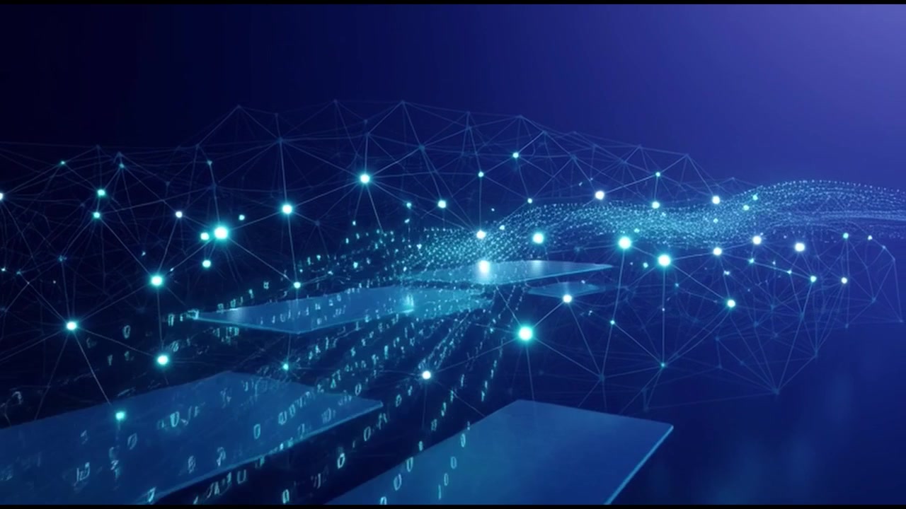 Digital Data Stream Flowing Through Network Nodes