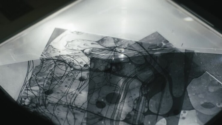 Getting the slides right on the connected overhead projector, arranging and organizing