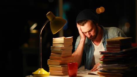 business executive reading a book