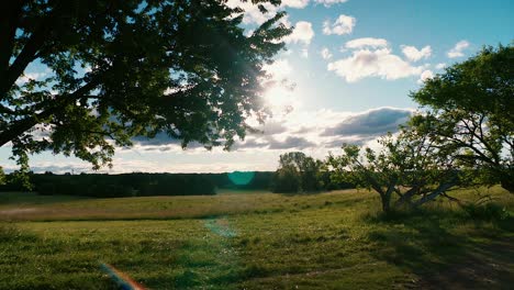 sonnenaufgang über offenem ackerland