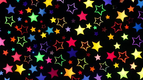 estrellas de colores sobre un fondo negro