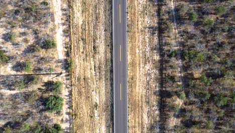 aerial de ojo de pájaro capturado en baja california sur durante un viaje por carretera, méxico