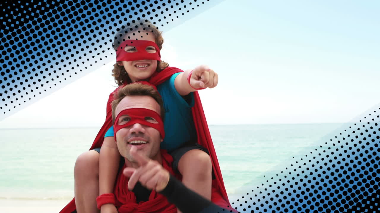 아버지와 딸이 슈퍼히어로로서  ⁇ 을 맺습니다.