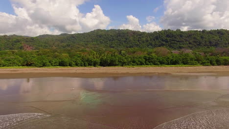 aerial from the ocean to the jungle in costa rica central america