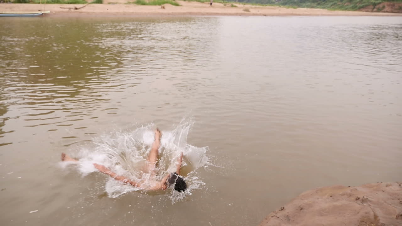 Splashing Water in a River