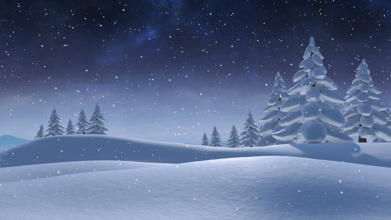 Animation of beautiful winter landscape in forest | Premium Stock Video ...