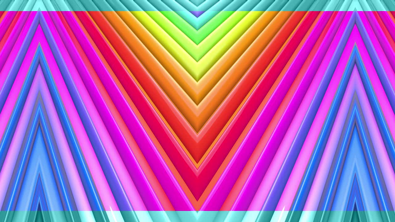 무지개 다채로운 줄무는 순환적으로 움직입니다.