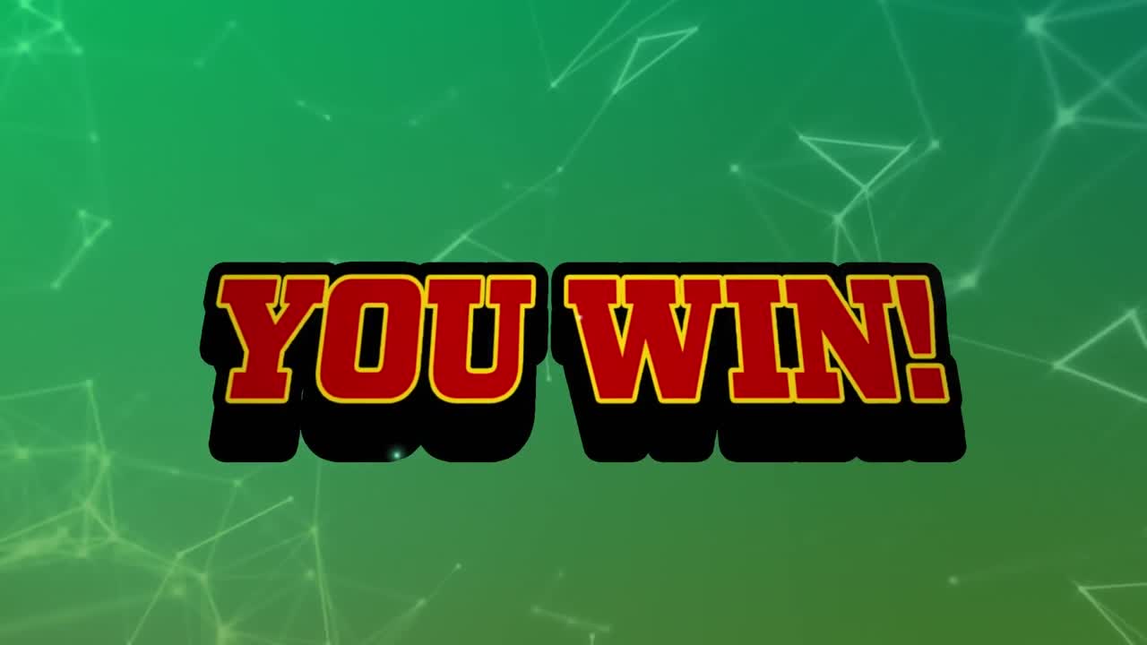 녹색 배경에 연결 네트워크를 통해 텍스트를 이기는 애니메이션.