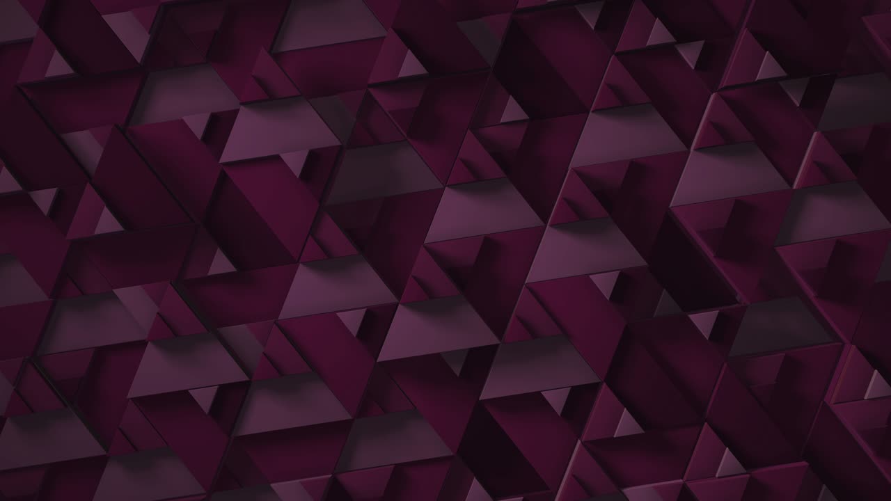 color rosa oscuro del minimalismo. vista superior. representación 3d de animación en bucle con el movimiento de triángulos geométricos. fondo sin fin para la presentación. animación de negocios