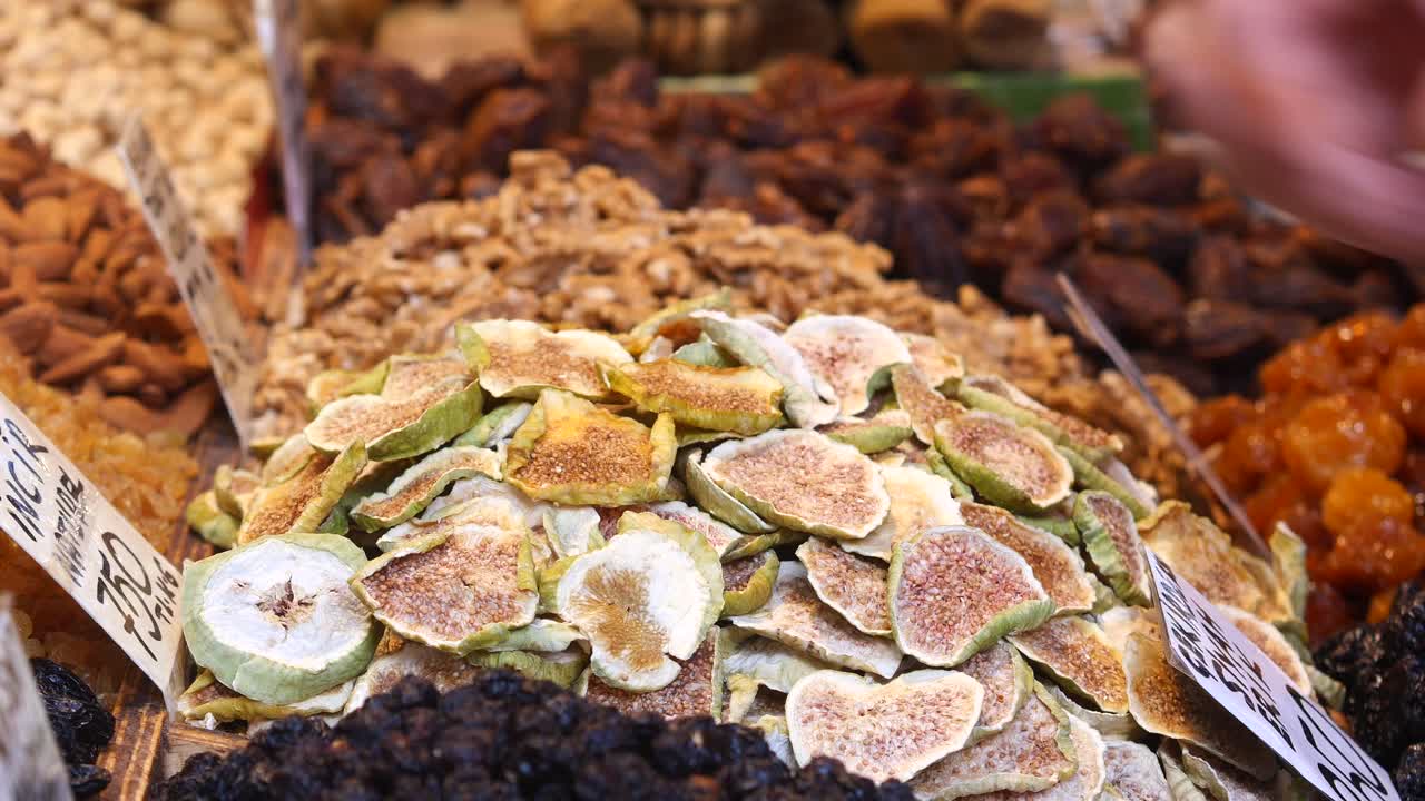 Dried Figs and other Nuts at a Market
