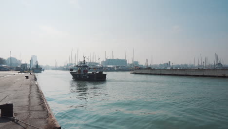 fishing boat in a harbor