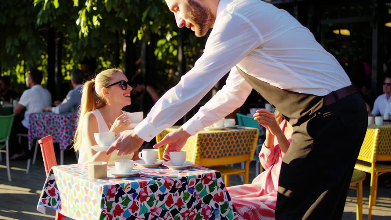 야외 카페 장면