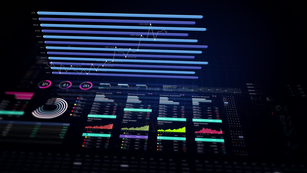 Dynamic data visuals for business info graphics, animated 3D charts, and data-driven insights for a business meeting mock-up. Explore the world of trading, stock exchanges, and crypto