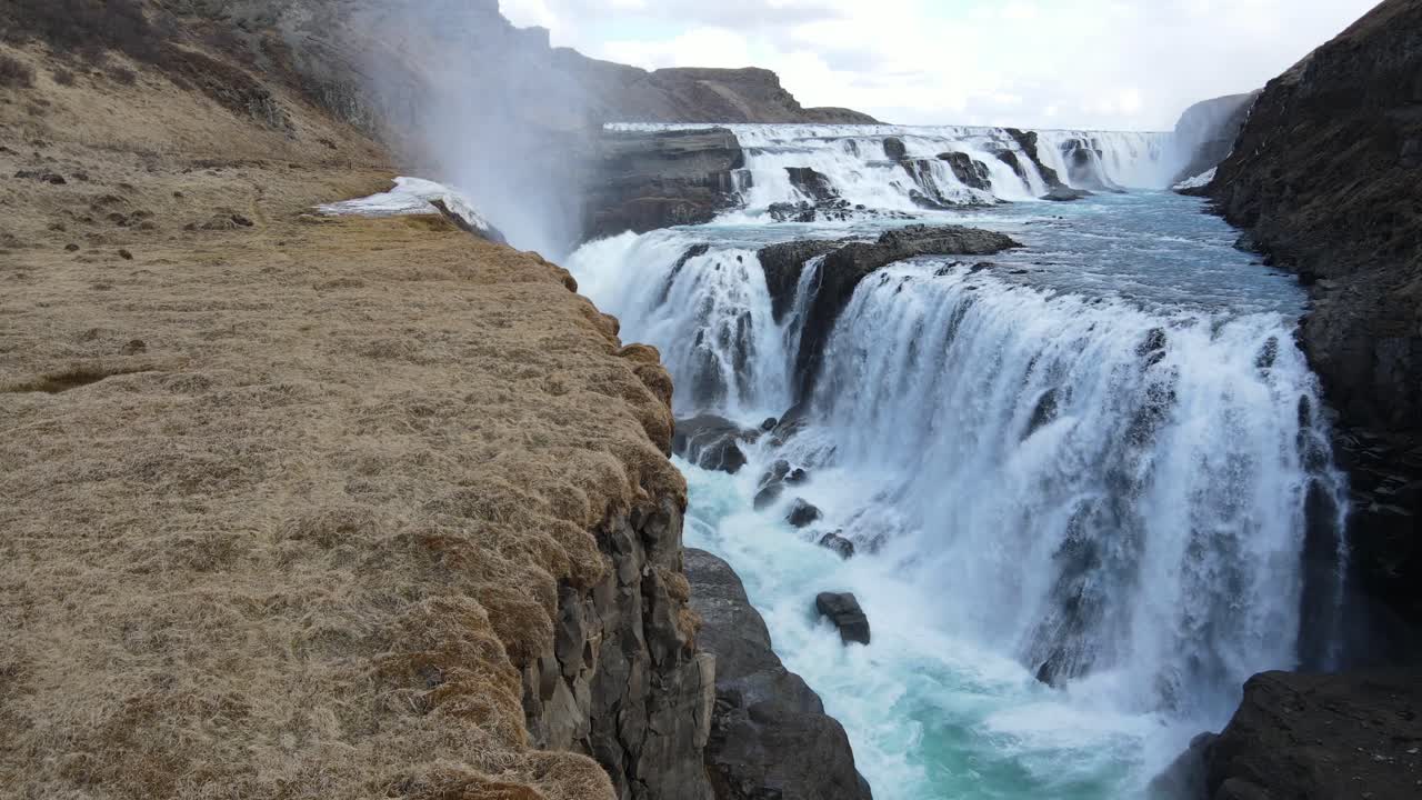 islandia cascada gullfoss drone aéreo 7.mp4