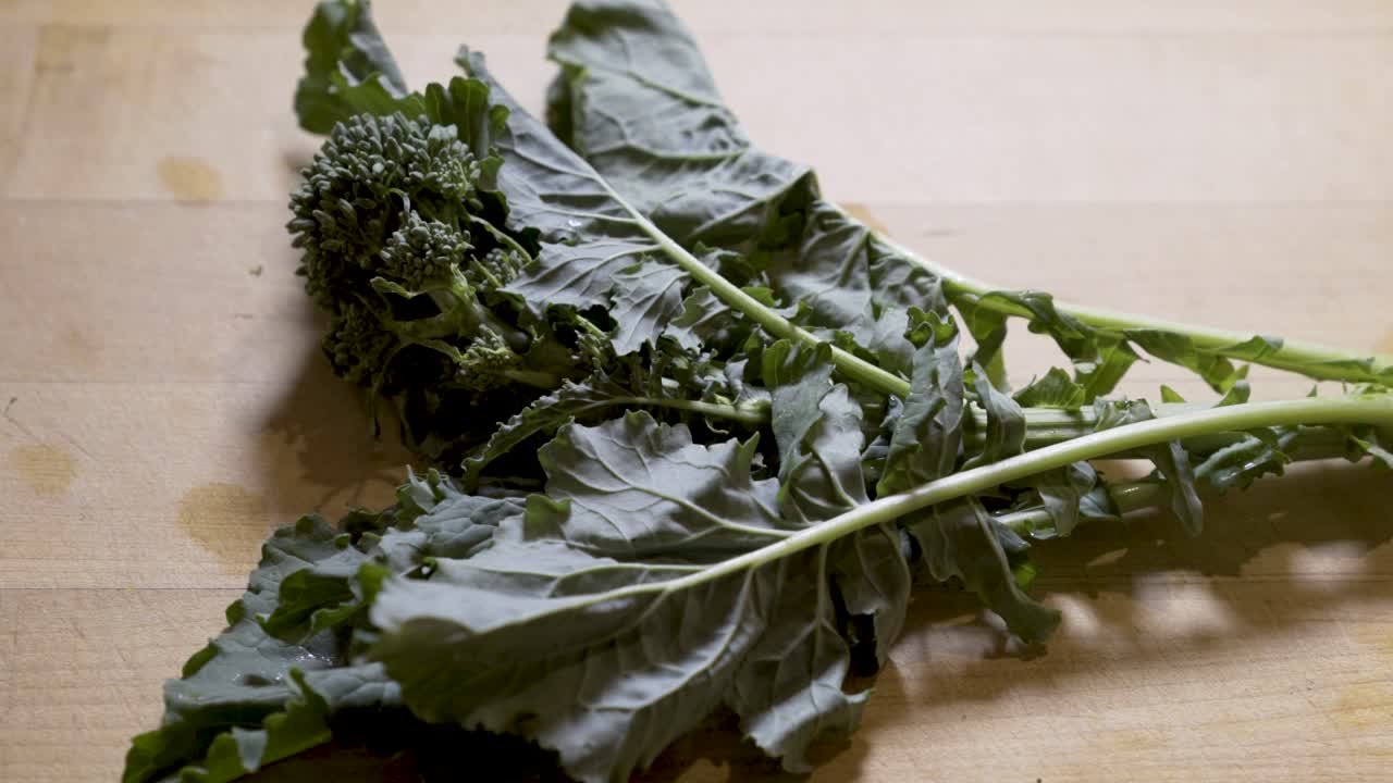 Broccoli Rabe on a Wooden Surface