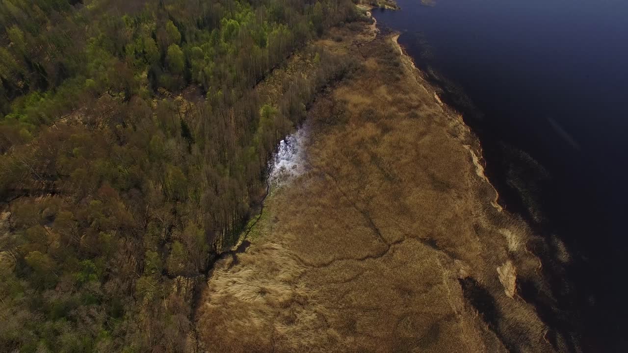 praderas inundadas en el lago burtnieks primavera temprana con alto nivel de agua