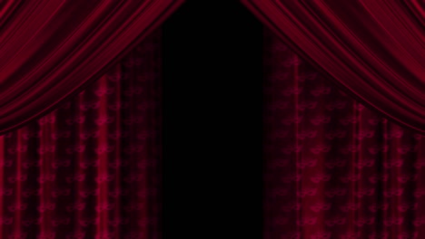 backstage with a pattern of theatrical mask on the fabric. red burgundy swaying canvas. opening of curtains, wings. isolate. transparent background. alpha channel.