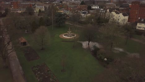 taunton, somerset, england, december 27, 2019: beautiful fountain in vivary park taunton