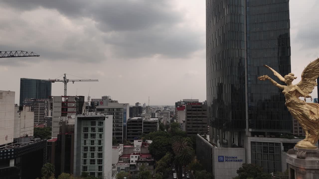 Angel of Independence from Above in Mexico City