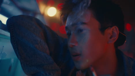 nighttime city portrait