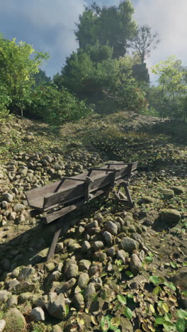 ruins of an ancient structure in a forest