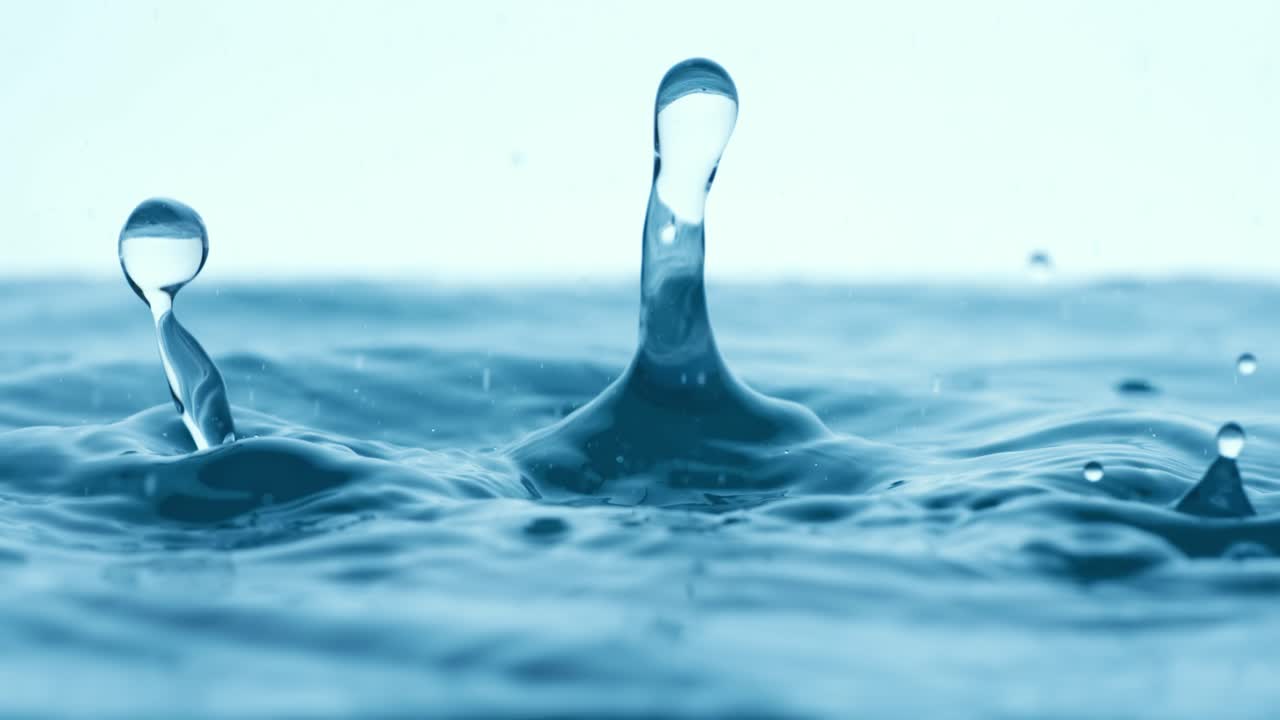 ⁇ 방울이 아주 느린 속도로 떨어지고 있습니다.