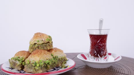 baklava and turkish tea