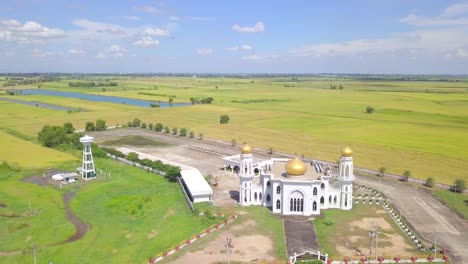 aerial view mosque in ayutthaya thailand