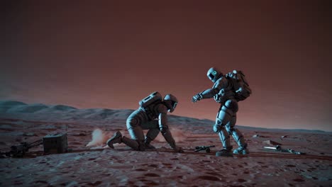 dos astronautas en marte
